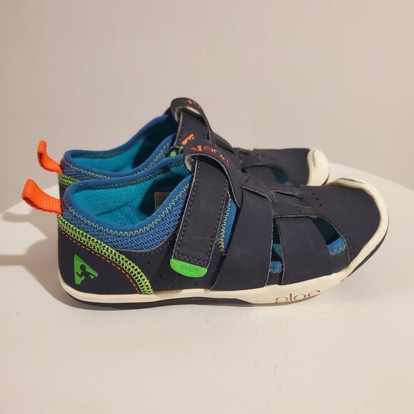 Plae Sam 2.0 Kids Fisherman Sandals Size 13 Navy Blue Hook & Loop Strap Comfort - Picture 4 of 10